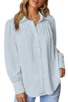 Women’s V Neck Long Sleeve Chiffon Balloon Sleeve Work Blouses