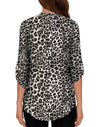 Women's Business Casual V Neck Cuffed Sleeves Work Blouse Top