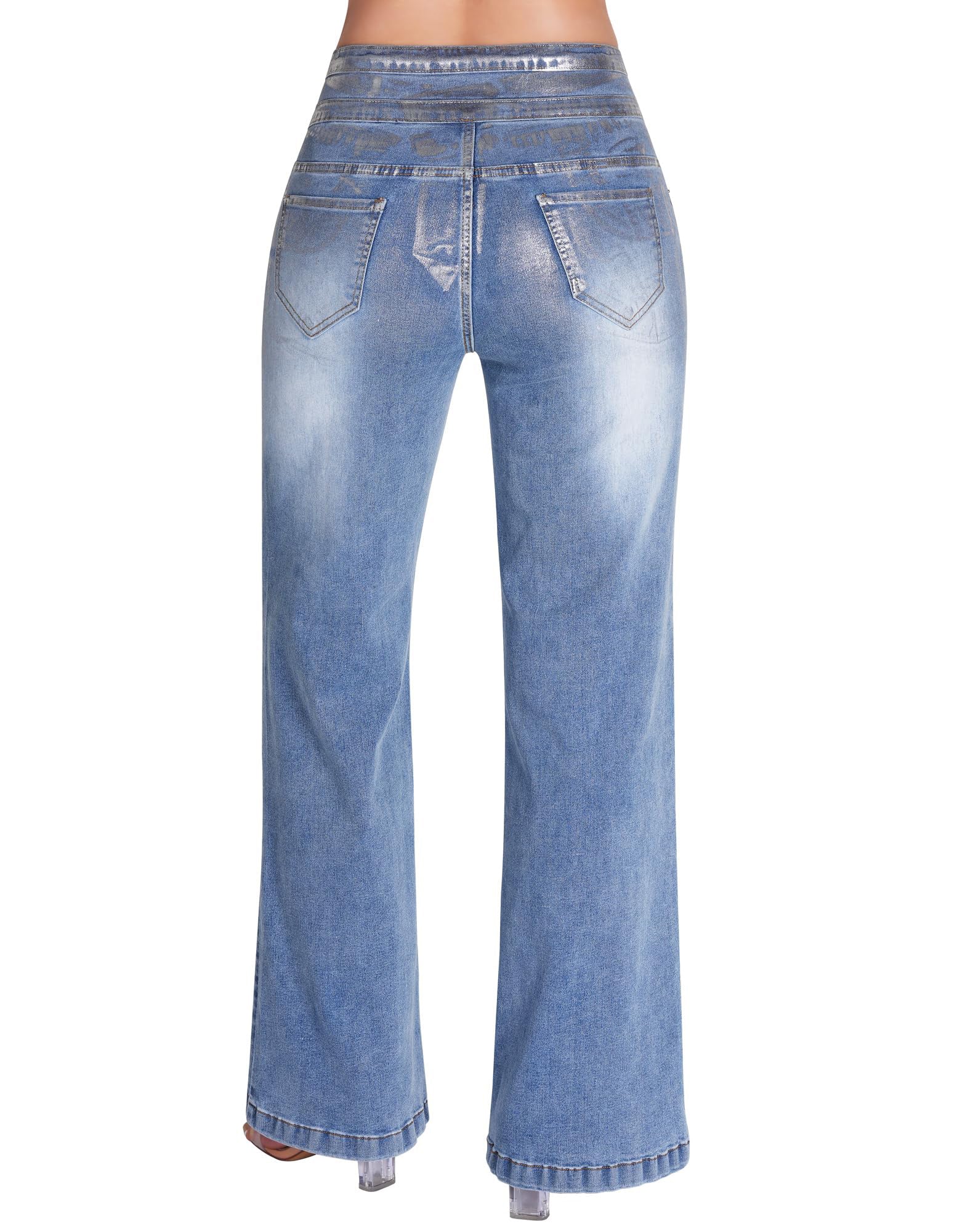 Casual High Waisted Stretch Baggy Loose Denim Pants