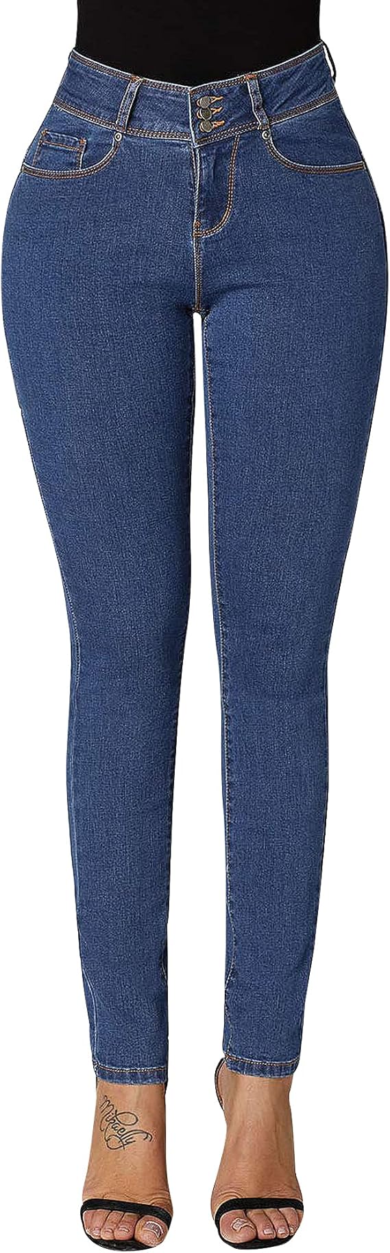 Women’s High Waisted Stretchy Skinny Curvy Jeans Tummy Control Jeggings