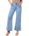 Women's Wide Leg Cropped Jeans High Waisted Ankle Trouser Jeans Boyfriend Stretchy Front Seam Denim Pants