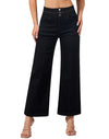 Women's Wide Leg Cropped Jeans High Waisted Ankle Trouser Jeans Boyfriend Stretchy Front Seam Denim Pants