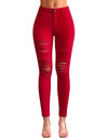 Mid Rise Ripped Ankle Skinny Jeans