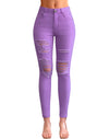 Mid Rise Ripped Ankle Skinny Jeans