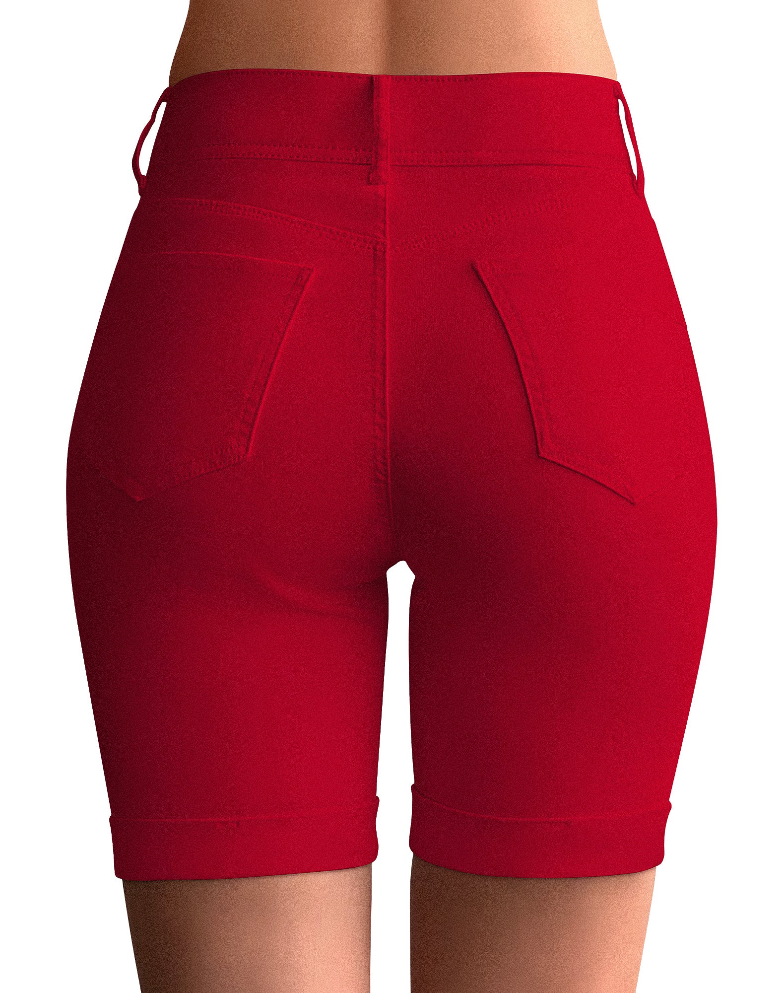 Mid Rise Butt Lifting Stretchy Bermuda Shorts