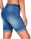 Mid Rise Butt Lifting Stretchy Bermuda Shorts