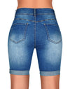 Mid Rise Butt Lifting Stretchy Bermuda Shorts