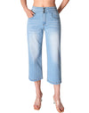 Wide Leg Capri Stretchy High Waisted Baggy Jeans