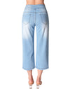 Wide Leg Capri Stretchy High Waisted Baggy Jeans