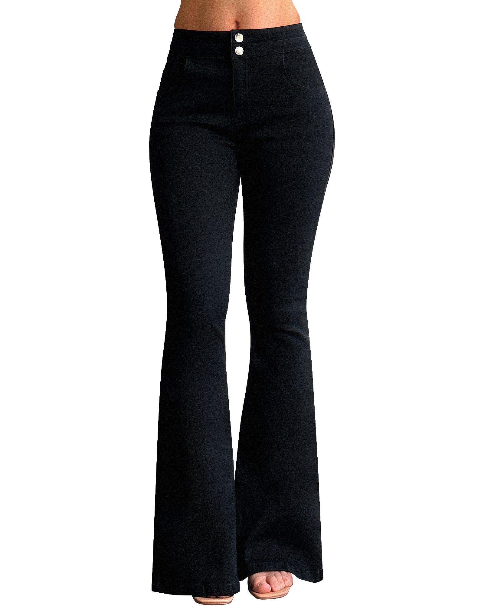 High Waisted Stretch Tummy Control Flared Jeans