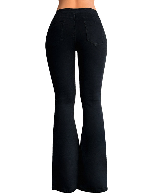 High Waisted Stretch Tummy Control Flared Jeans