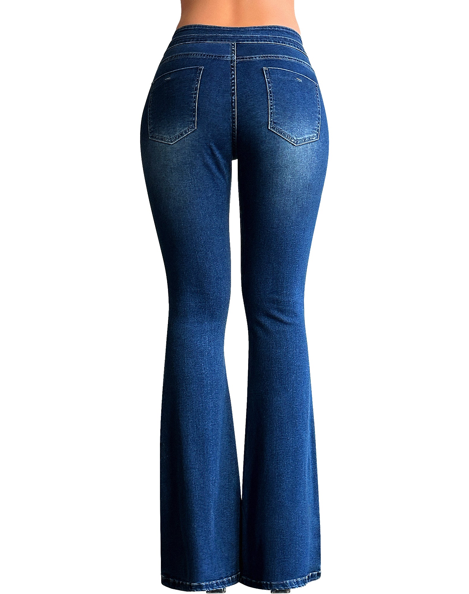 High Waisted Stretch Tummy Control Flared Jeans