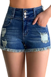 High Waisted Ripped Jeans Shorts