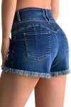 High Waisted Ripped Jeans Shorts