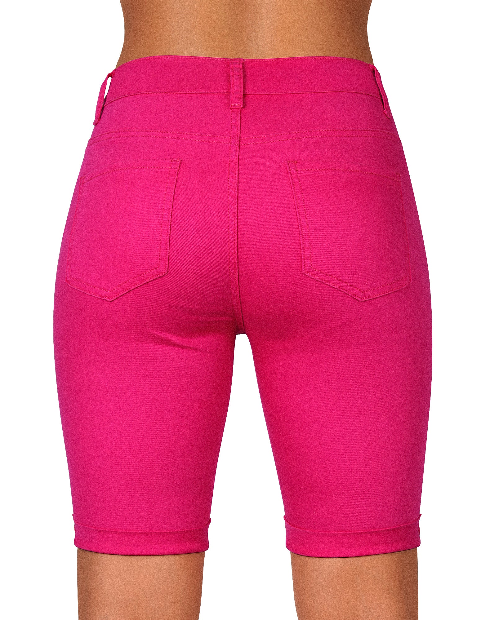 Mid Rise Hollow-out Ripped Bermuda Shorts