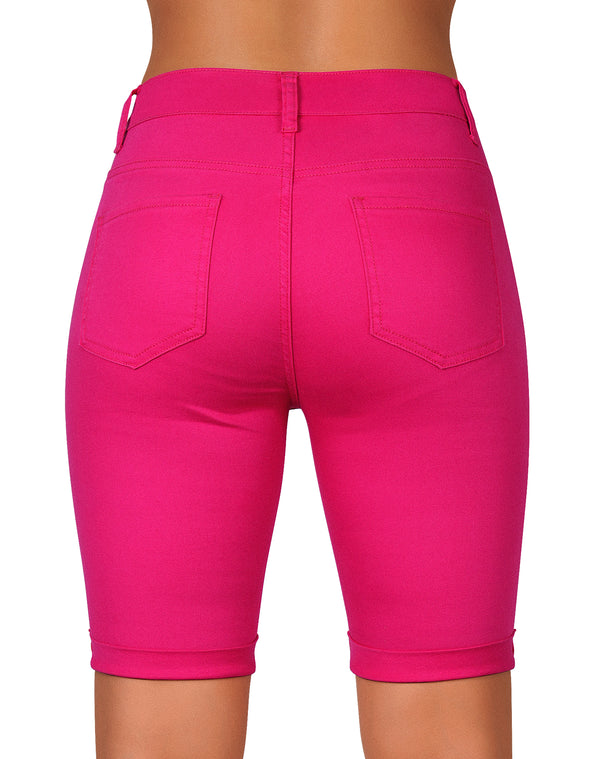 Mid Rise Hollow-out Ripped Bermuda Shorts