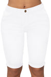 High Rise Vintage Rolled-up Bermuda Shorts