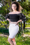High Rise Vintage Rolled-up Bermuda Shorts