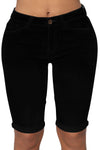 High Rise Vintage Rolled-up Bermuda Shorts