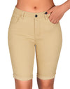 High Rise Vintage Rolled-up Bermuda Shorts