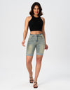 High Rise Vintage Rolled-up Bermuda Shorts