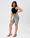 High Rise Vintage Rolled-up Bermuda Shorts