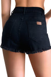 Mid Rise Ripped Frayed Raw Hem Stretchy Jeans Shorts