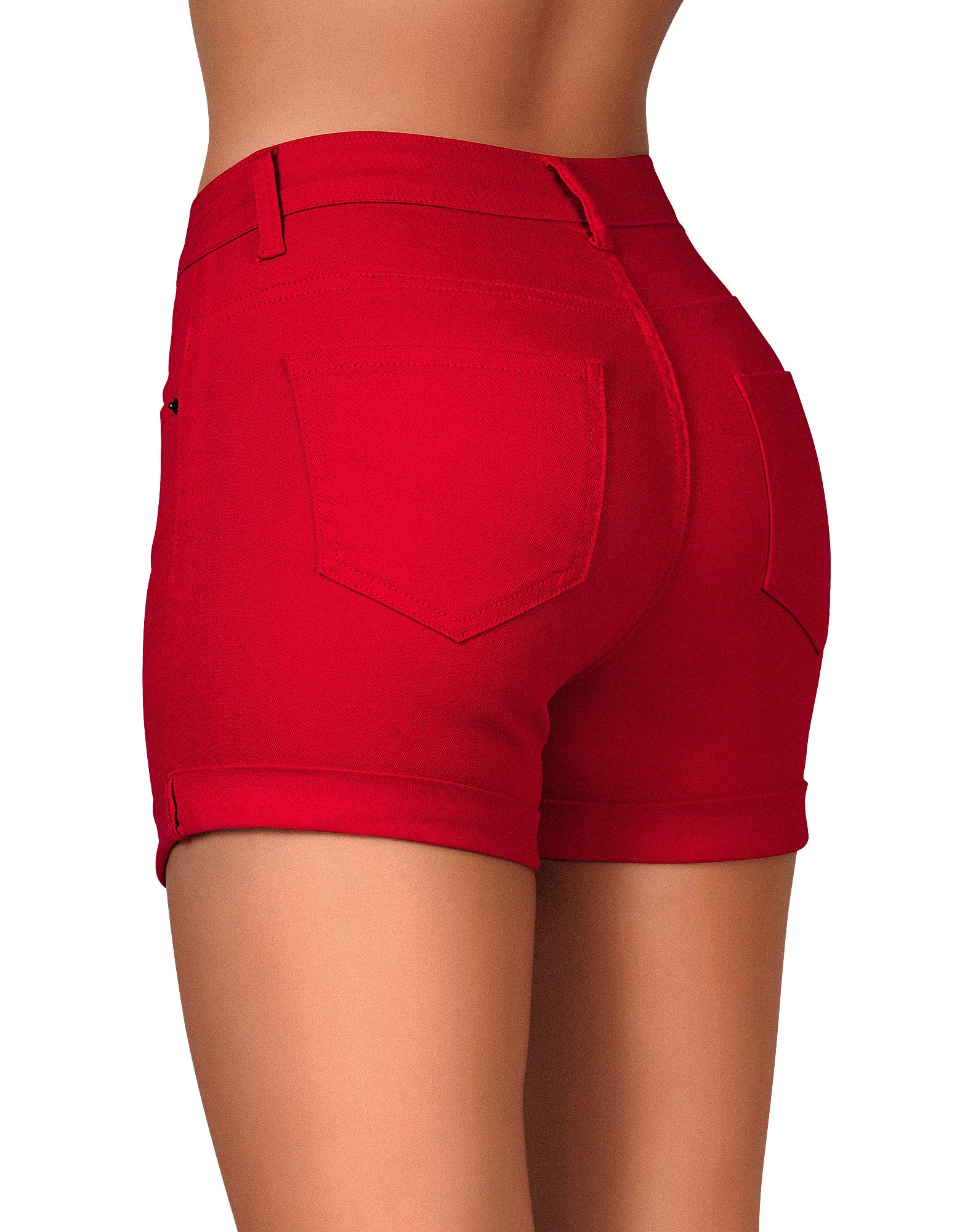 High Rise Stretchy Denim Shorts