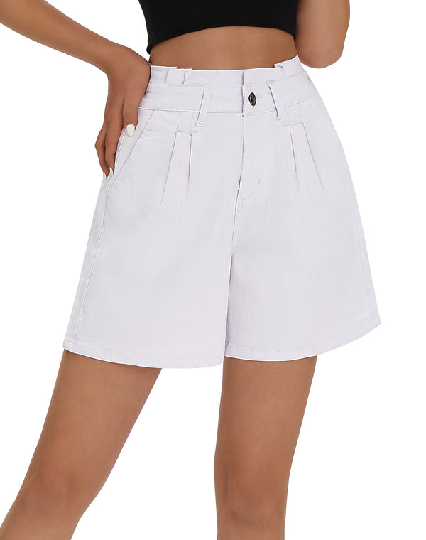 Women's High Waisted Stretchy Wide Leg Denim Baggy Jean Short