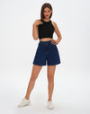 Women's High Waisted Stretchy Wide Leg Denim Baggy Jean Short