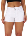 Women's High Waisted Stretchy Cuffed Front Seam Denim Jean Shorts