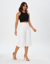 Women’s Wide Leg Capri Pants Stretchy High Waisted Loose Denim Jeans