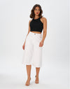 Women’s Wide Leg Capri Pants Stretchy High Waisted Loose Denim Jeans