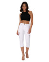 Women’s Capri Pants Ripped Stretchy Mid Rise Cuffed Skinny Denim Jeans