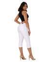 Women’s Capri Pants Ripped Stretchy Mid Rise Cuffed Skinny Denim Jeans