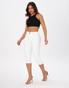 Women’s Capri Pants Trendy Mid Rise Skinny Stretchy Front Seam Denim Jeans