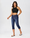 Women’s Capri Pants Trendy Mid Rise Skinny Stretchy Front Seam Denim Jeans