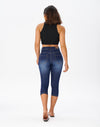Women’s Capri Pants Trendy Mid Rise Skinny Stretchy Front Seam Denim Jeans