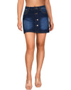 High Waisted Casual Summer Jean Mini Skorts with Pockets Stretch Denim Shorts