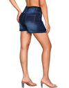 High Waisted Casual Summer Jean Mini Skorts with Pockets Stretch Denim Shorts