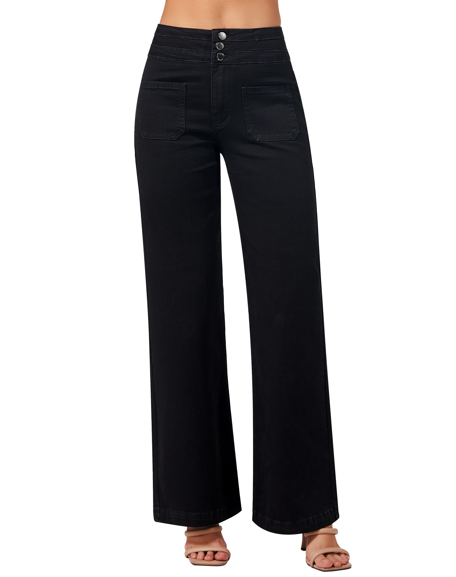Wide Leg Sweatpant Jeans Woman High Waisted Stretchy Trendy Loose Denim Jeans