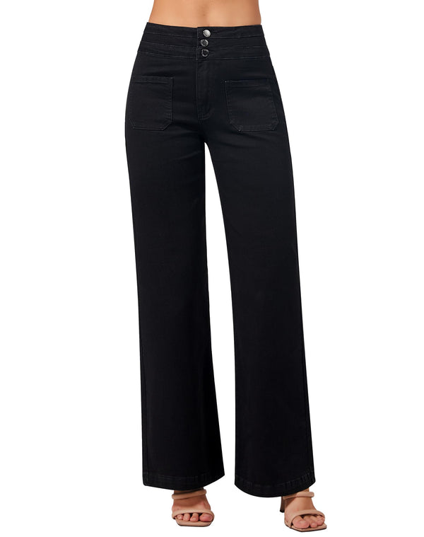 Wide Leg Sweatpant Jeans Woman High Waisted Stretchy Trendy Loose Denim Jeans
