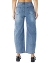 Women's Barrel Jeans High Waisted Stretchy Wide Leg Cropped Boyfriend Denim Jeans