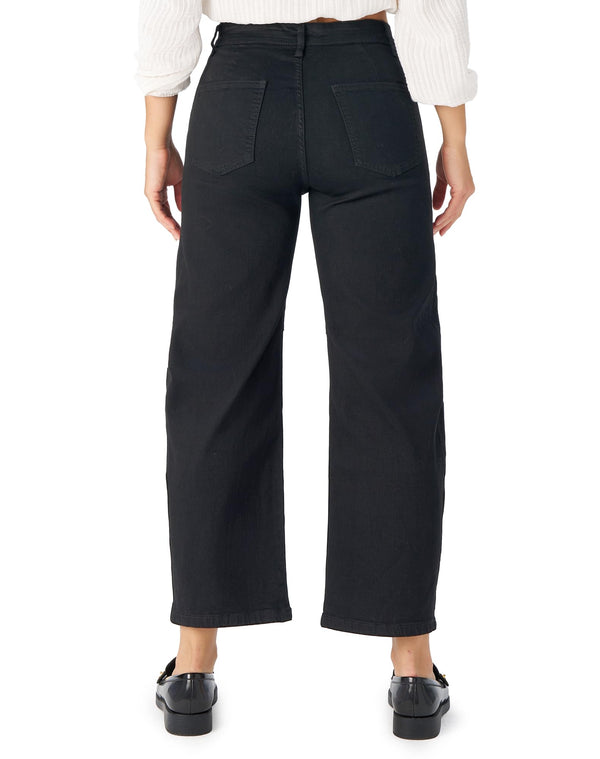 Women's Barrel Jeans High Waisted Stretchy Wide Leg Cropped Boyfriend Denim Jeans