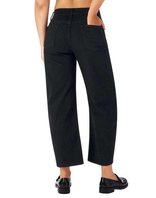 Women's Barrel Jeans High Waisted Wide Leg Cropped Jeans Stretchy Baggy Ankle Denim Pants