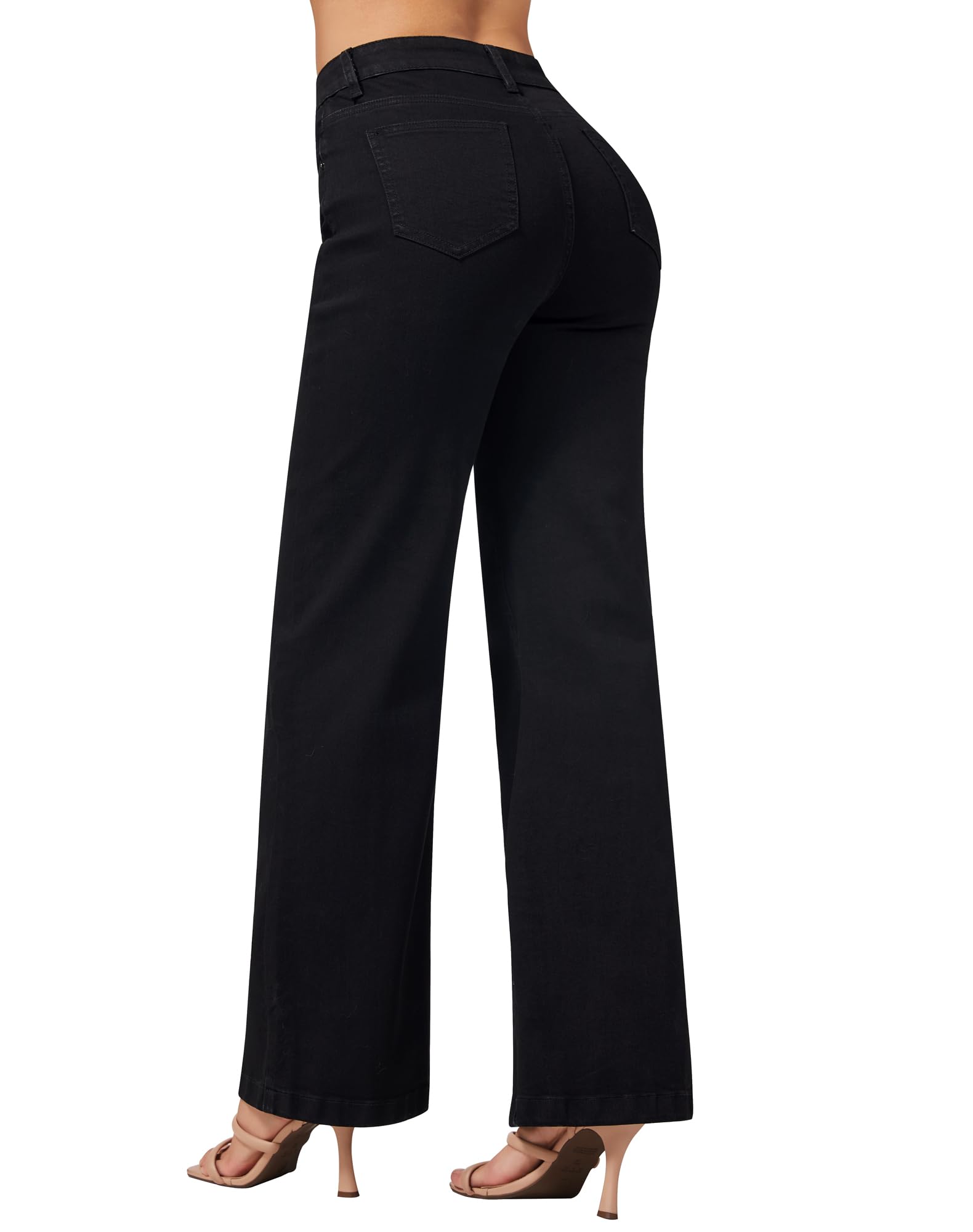 Women's Wide Leg Sweatpant Jeans High Waisted Trendy Stretchy Loose Trouser Jeans
