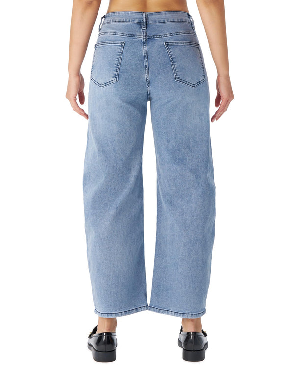 Women's Barrel Jeans High Waisted Wide Leg Cropped Jeans Stretchy Baggy Ankle Denim Pants