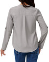 Women's Dressy Casual Chiffon Blouses Long Sleeve Work Shirts 3/4 Length Sleeve V Neck Tops