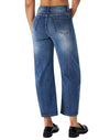 Women's Barrel Jeans High Waisted Wide Leg Cropped Jeans Stretchy Baggy Ankle Denim Pants