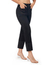 Women's Straight Leg Jeans High Waisted Stretchy Mom Jeans Cuffed Trouser Jeans with Patch Pockets